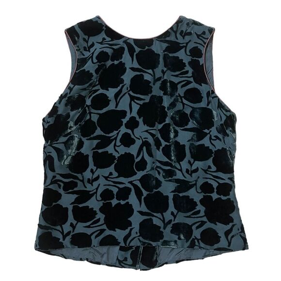 Banana Republic Velvet Burnout Button Back Silk Blend Top - Picture 13 of 16